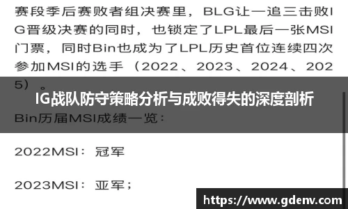 IG战队防守策略分析与成败得失的深度剖析